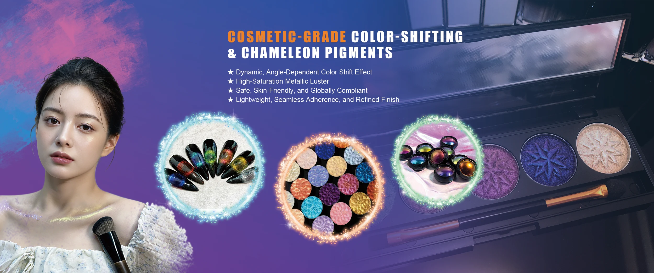Fabricante de pigmentos ópticos que cambian de color de grado cosmético de China