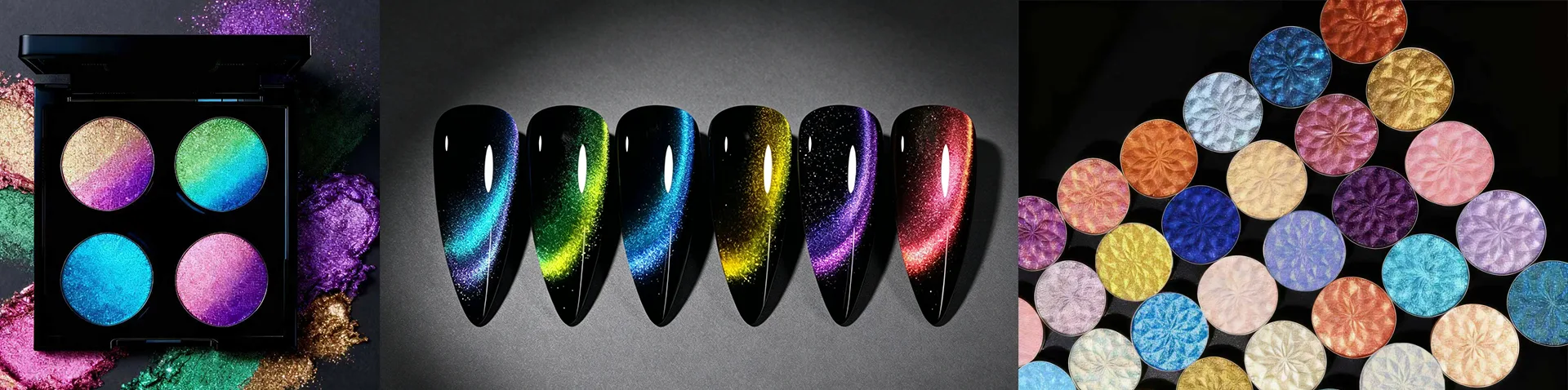 Pigmentos camaleónicos y que cambian de color de grado cosmético