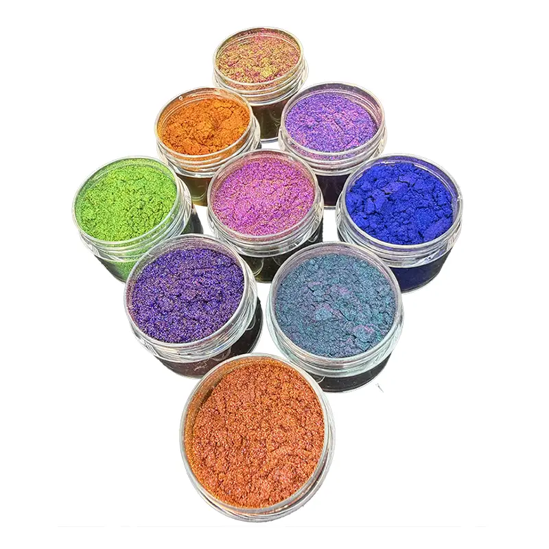 Pigmentos camaleónicos opacos de alto croma para sombras de ojos intensas